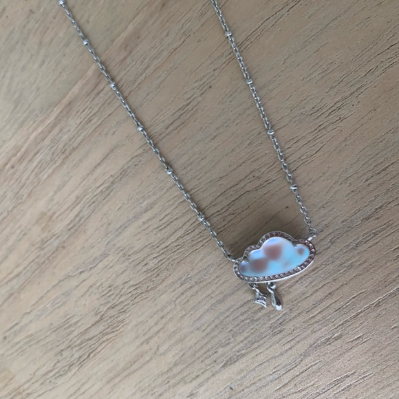 Celeste Cloud Silver Short Pendant Necklace - Picture 9 of 9